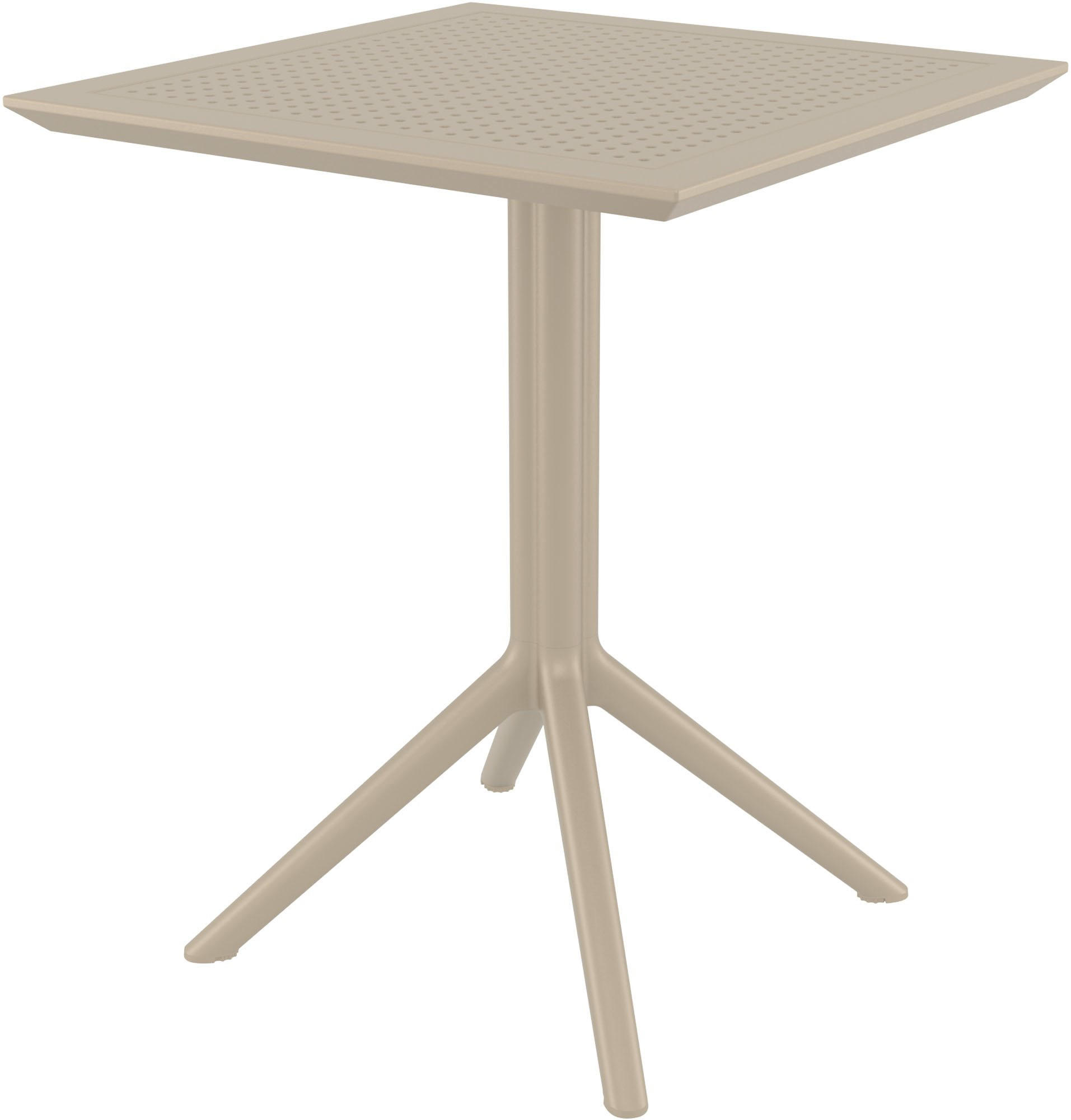 GARTENTISCH eckig 60/60/74 cm Kunststoff Taupe - Taupe, Kunststoff (60/60/74cm) - CLP