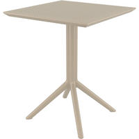 GARTENTISCH eckig 60/60/74 cm Kunststoff taupe - Taupe, Kunststoff (60/60/74cm) - CLP