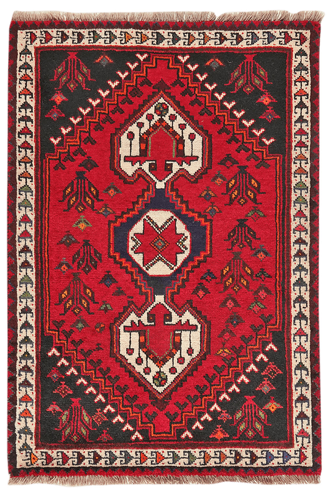 ORIENTTEPPICH handgeknüpft Gashgai Rot 127/88 cm Schurwolle - Rot, Textil (88/127cm) - Looma