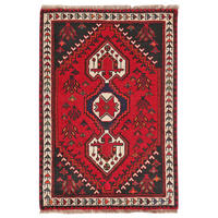 ORIENTTEPPICH handgeknüpft Gashgai Rot 127/88 cm Schurwolle - Rot, Textil (88/127cm) - Looma