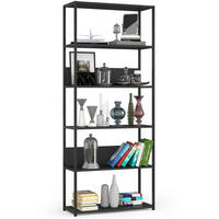 LOFT-REGAL Bücherregale Schwarz, 80x192x32 cm - Schwarz, Holz (80/192/32cm) - Milordbikes