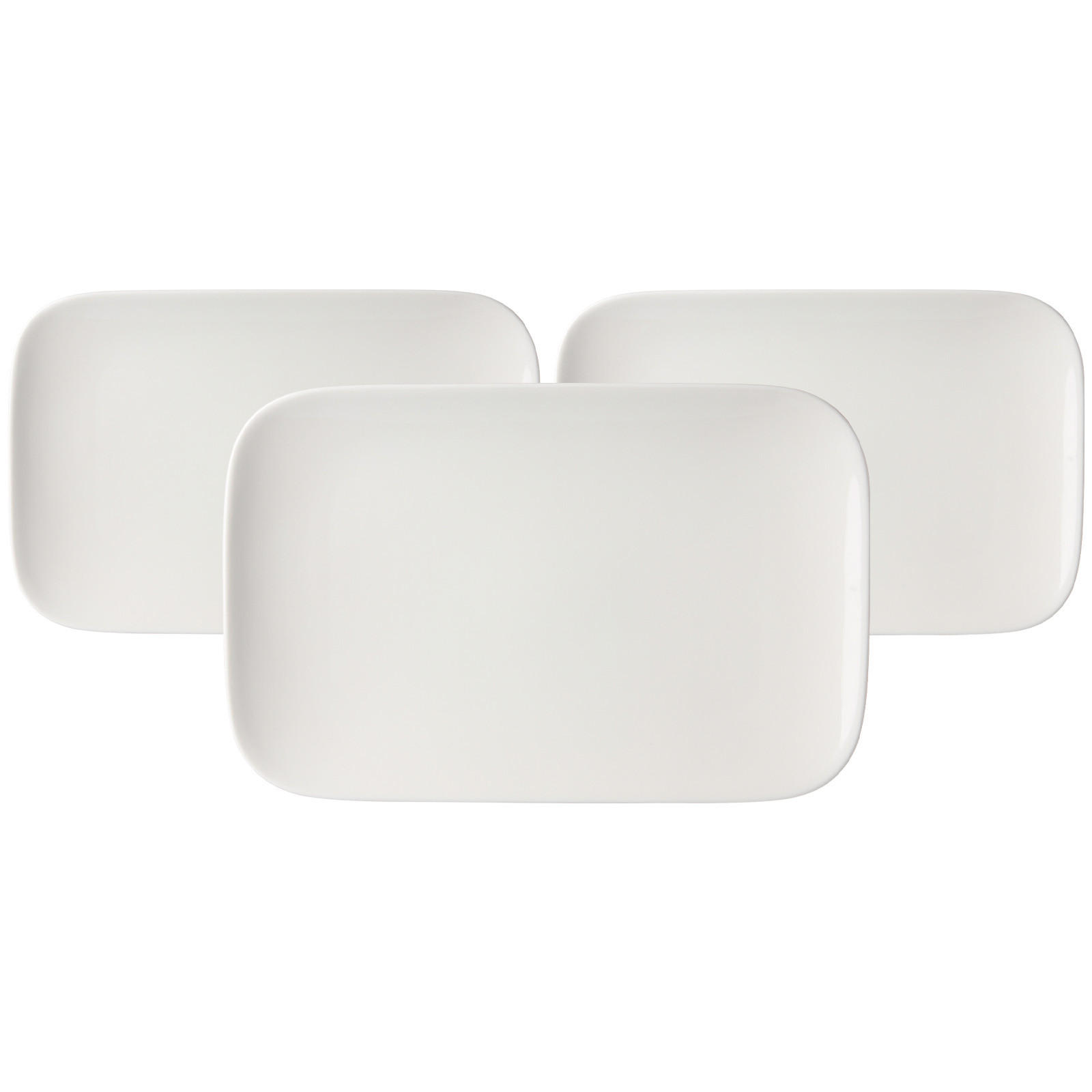 SERVIERPLATTEN Arena weiß 34 x 22 cm 3er Set - Weiß, Keramik (22/5/34cm) - Ritzenhoff Breker