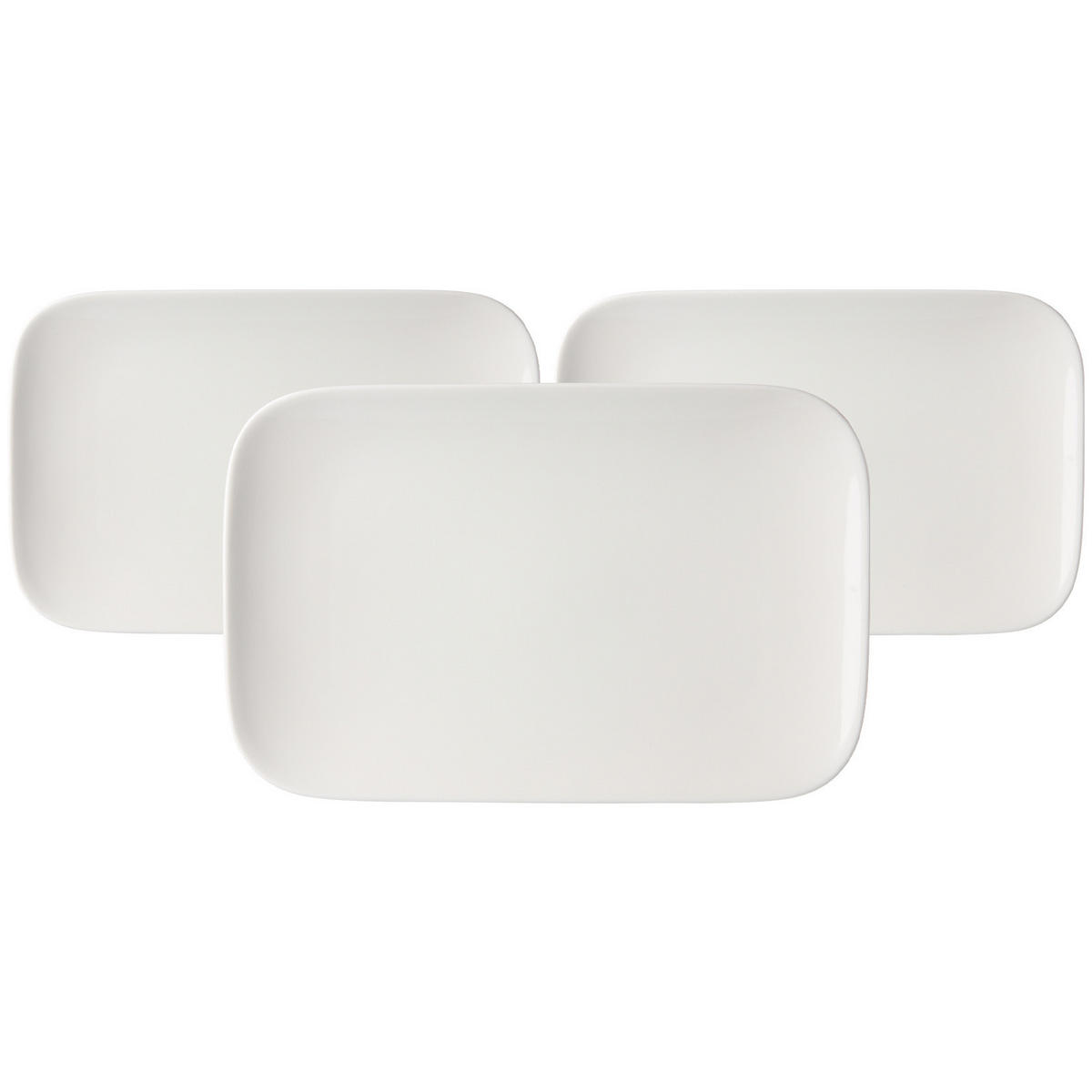 SERVIERPLATTEN Arena weiß 34 x 22 cm 3er Set - Weiß, Keramik (22/5/34cm) - Ritzenhoff Breker