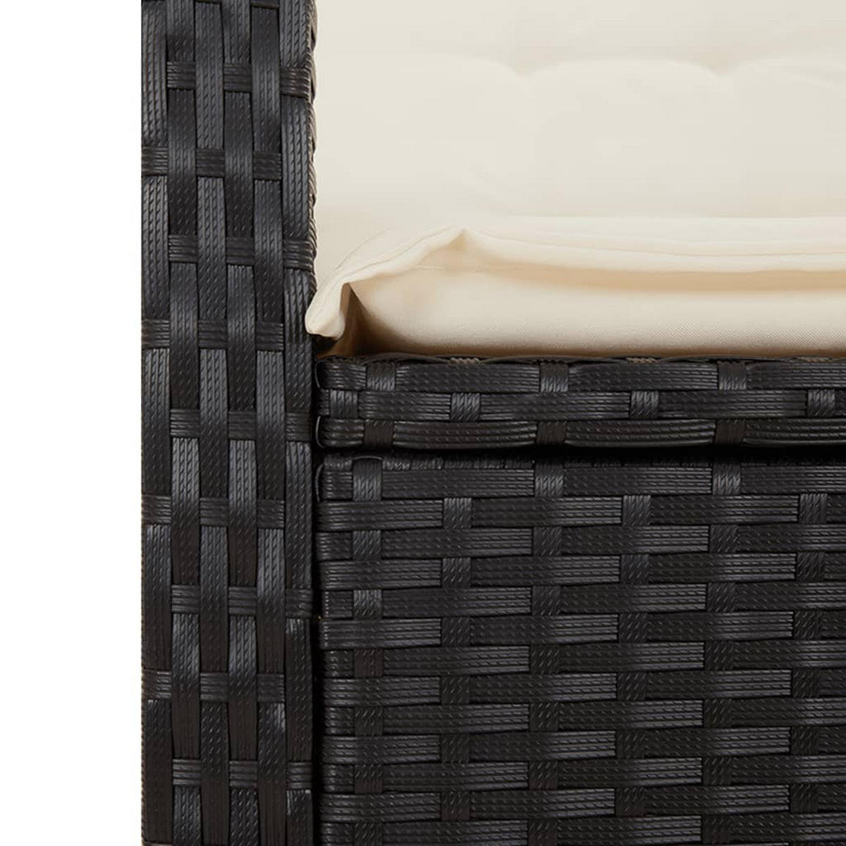 GARTENSESSEL Mit Kissen 2er Set Verstellbar Schwarz Poly Rattan - Schwarz, Kunststoff (57/93/58.5cm) - vidaXL