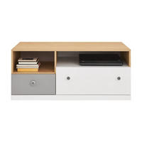 TV-LOWBOARD POKO 11 120/50/50 cm in Biskuiteiche / Weiß Lux / Grau - Eichefarben/Weiß, Holzwerkstoff (120/50/50cm) - Deine Möbel 24