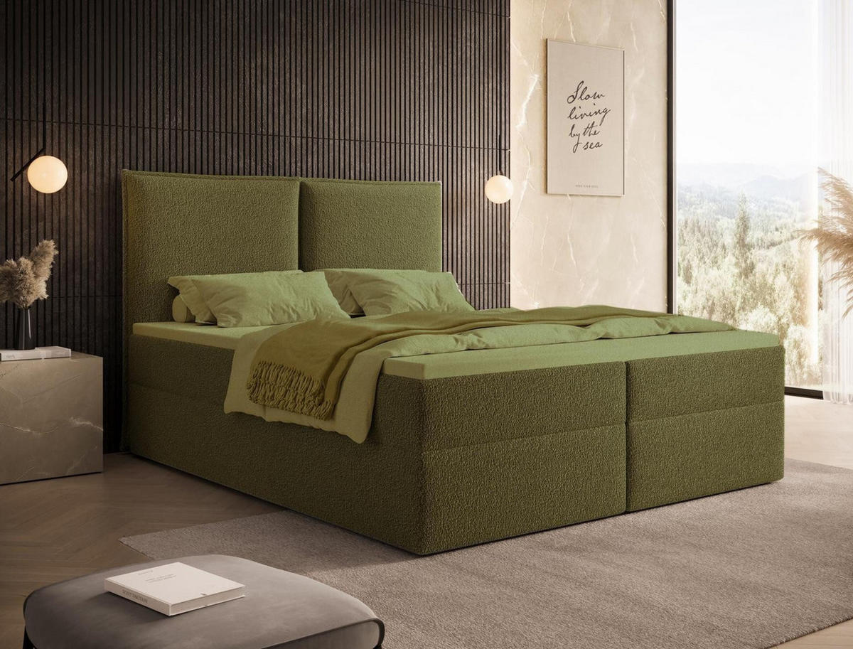 BOXBETT Olivgrün 200x200 PILLOW - Olivgrün, Holzwerkstoff (200/200cm) - Compleo24