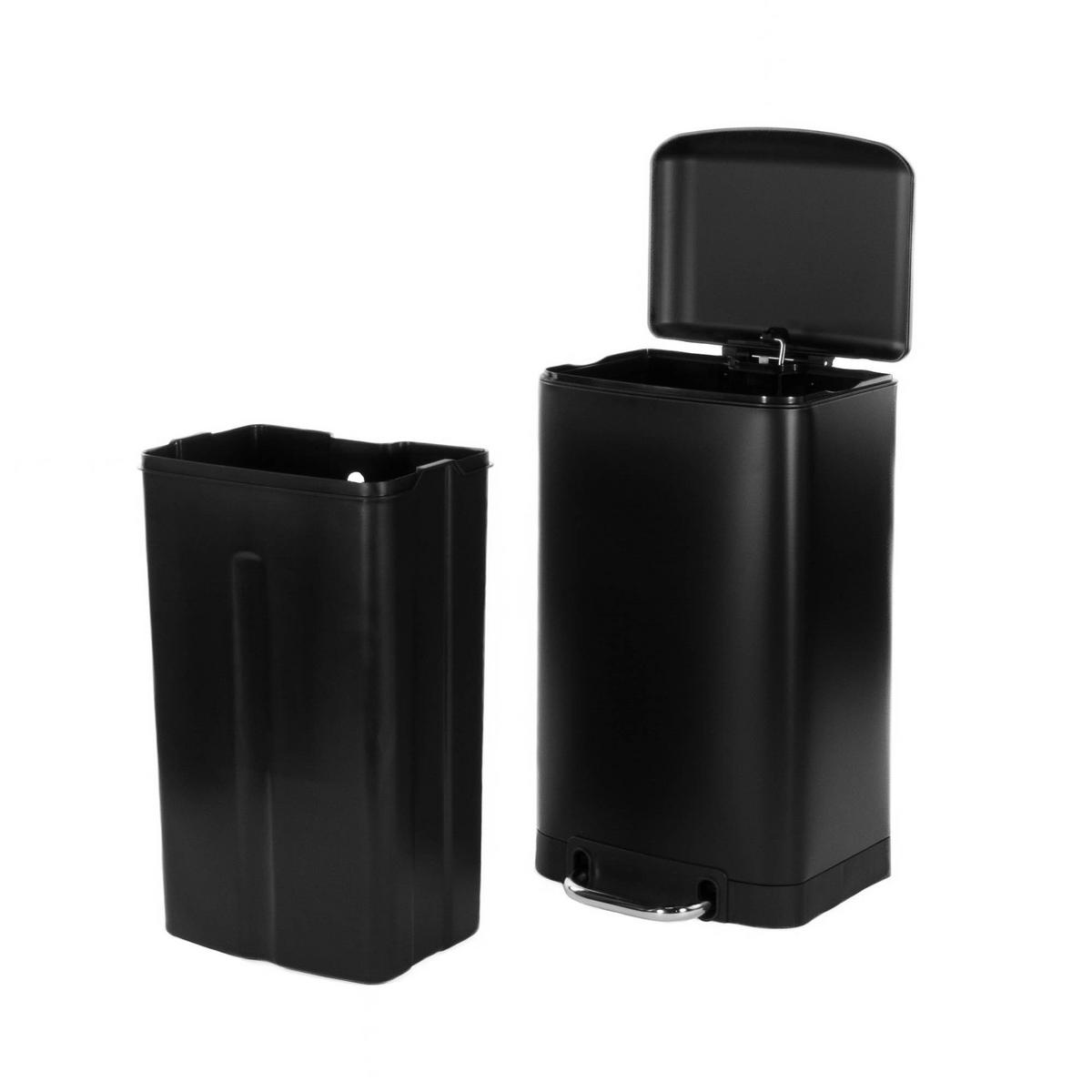 MÜLLEIMER mit Pedal Ariane 20 l 30/29,5/53,3 cm - Schwarz, Metall (29.5/53.3/30cm) - 5five Simply Smart