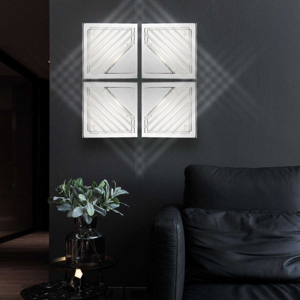 LED WANDLEUCHTE MIA Chrom Silber Aluminium - Silberfarben, Metall (15/6.5/15cm) - Esto