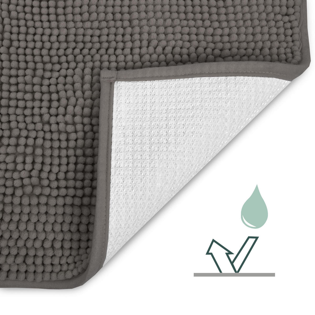 VORLEGER MATTE BeauMare WR 50/50 cm Anthrazit - Anthrazit, Textil (50/50cm) - Beautissu 