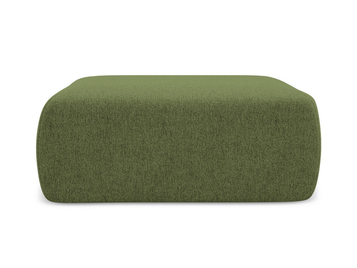 POUF Chenille Stoff Grün - Dunkelgrün/Schwarz, Kunststoff/Textil (102/40/62cm) - Makamii