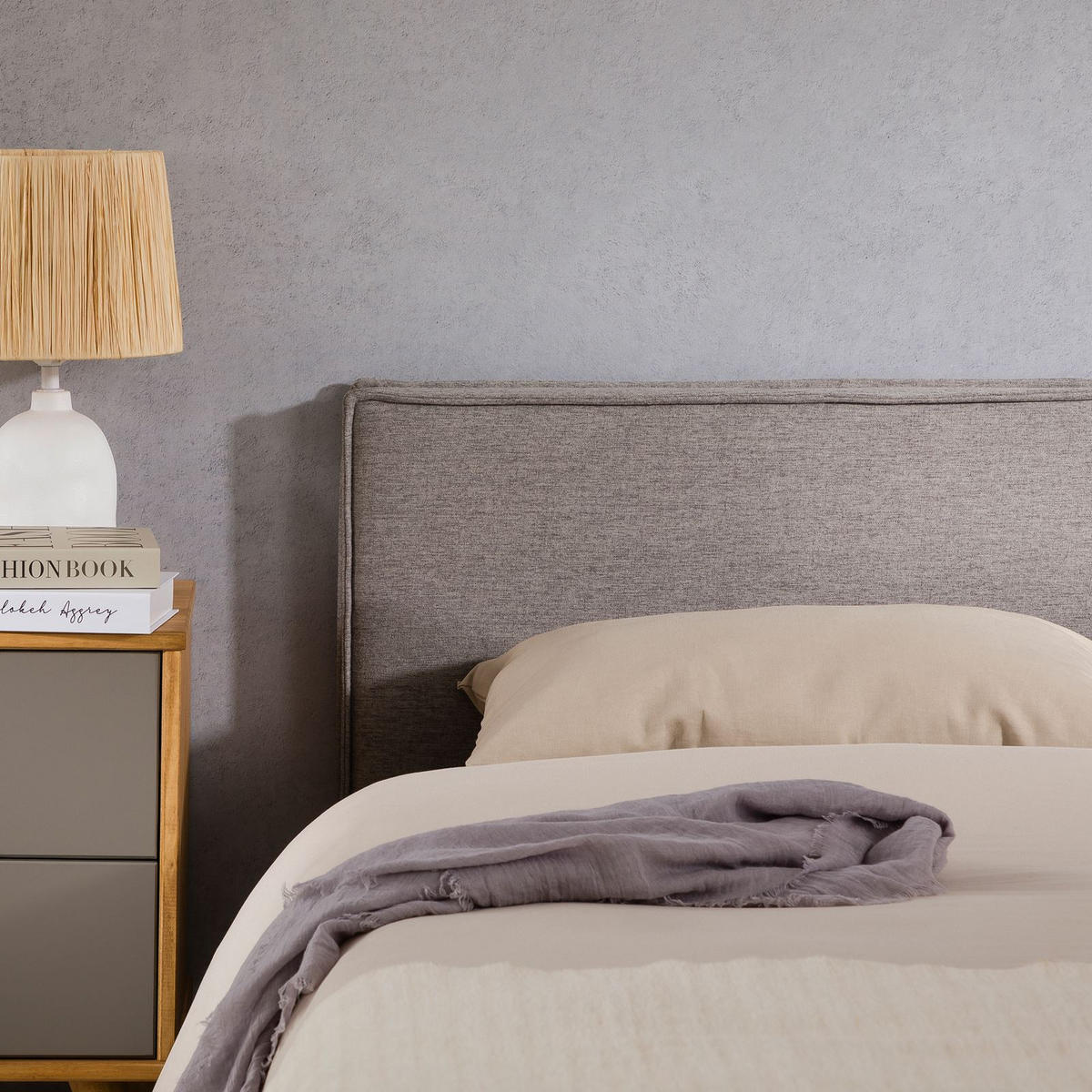 KOPFTEIL KLAO 160X190 CM - Grau, Textil (161/59/6cm) - IDIMEX