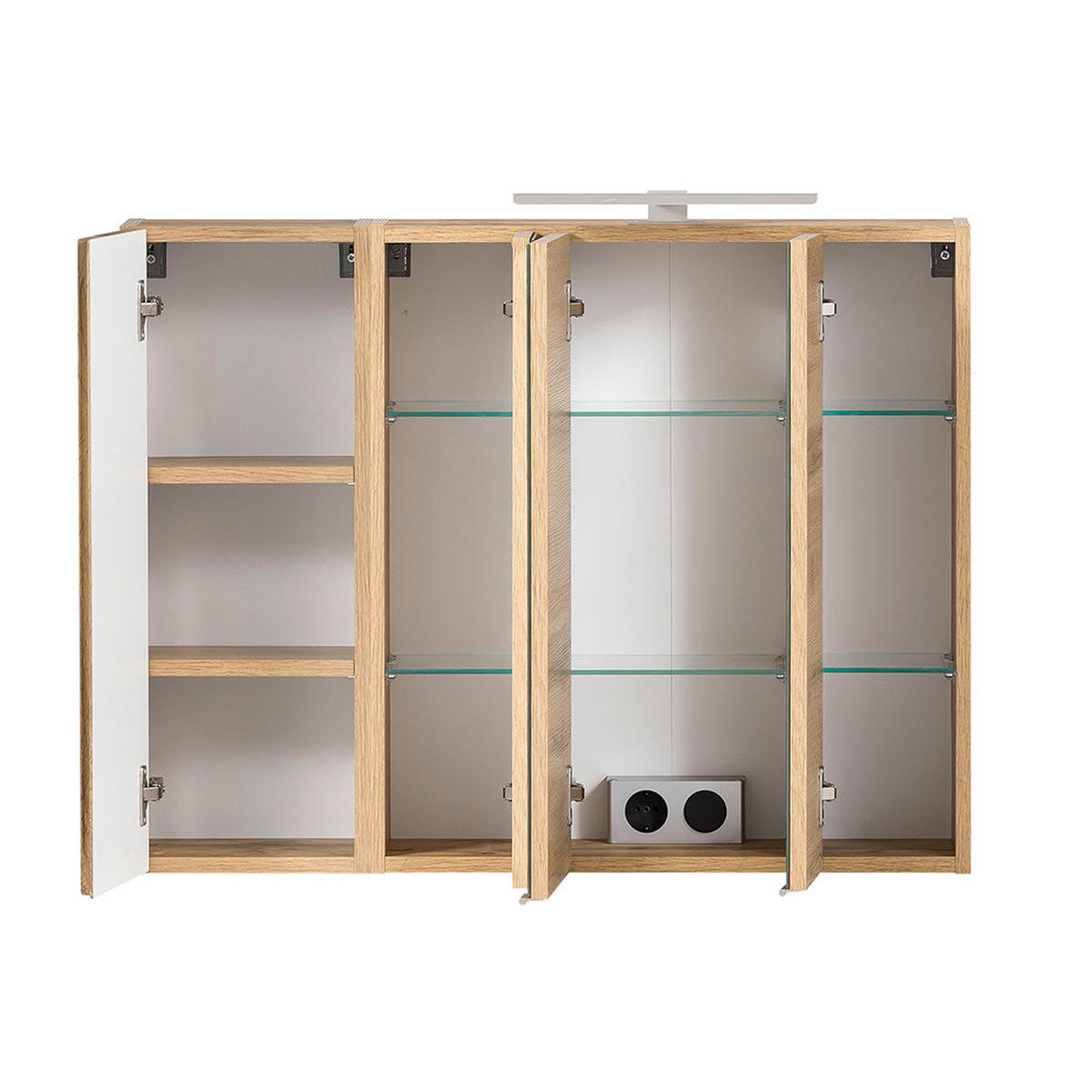 BADMÖBEL-SET Vasto-03 - Grau, Holzwerkstoff (85/200/35cm) - Lomado