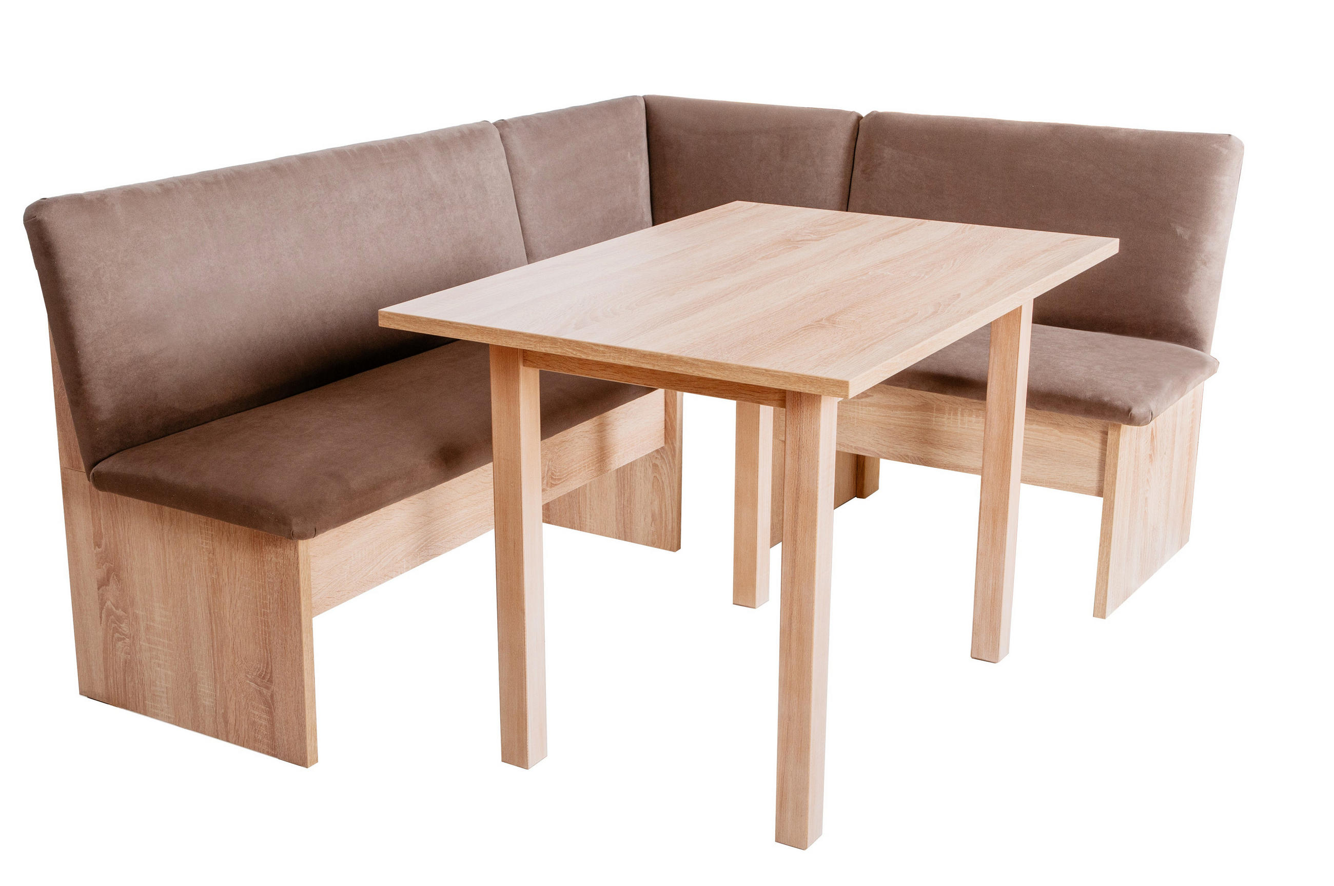 ECKBANKGRUPPE Die Vielseitige Tisch II - Eichefarben/Braun, Holzwerkstoff/Buchenholz (145/86/185cm) - Kundler Home
