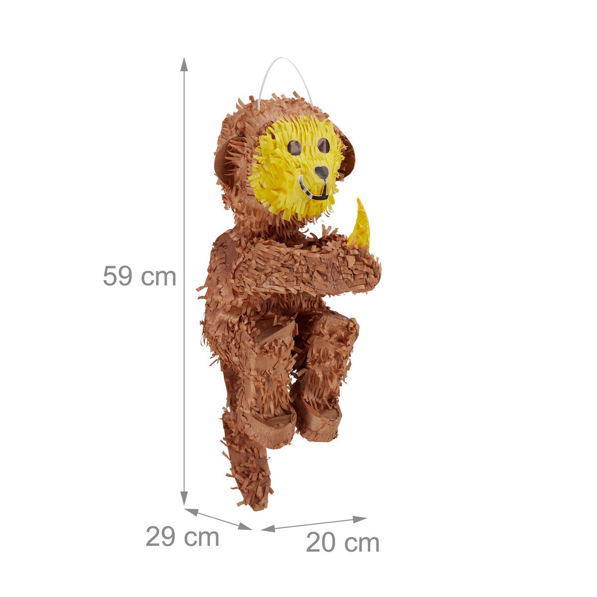 PINATA Affe - Braun, Papier/Wellpappe (20/59/29cm) - Relaxdays