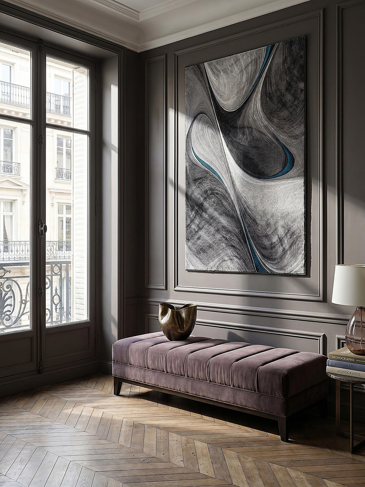 KURZFLORTEPPICH Abstrakt BIENO Polypropylen Grau 160 x 230 cm - Grau, Textil (160/230cm) - KADIMA DESIGN