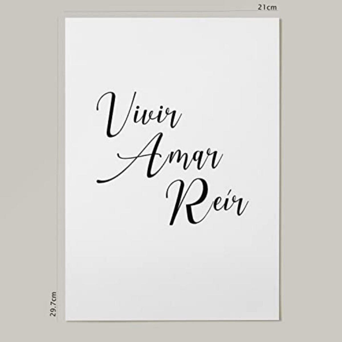 POSTER Set mit 4 Leben TypografieStil A4 Rahmenlos - Klar, Papier (29.7/3cm) - Nacnic