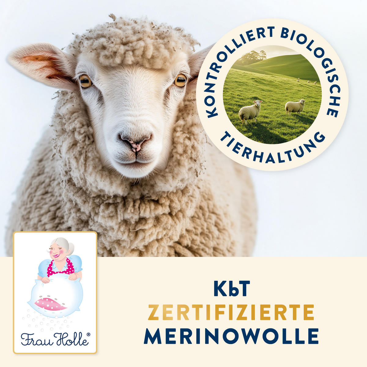 KINDERKOPFKISSEN KIDS Schurwolle natur - Weiß, Naturmaterialien/Textil (60/40cm) - Frau Holle