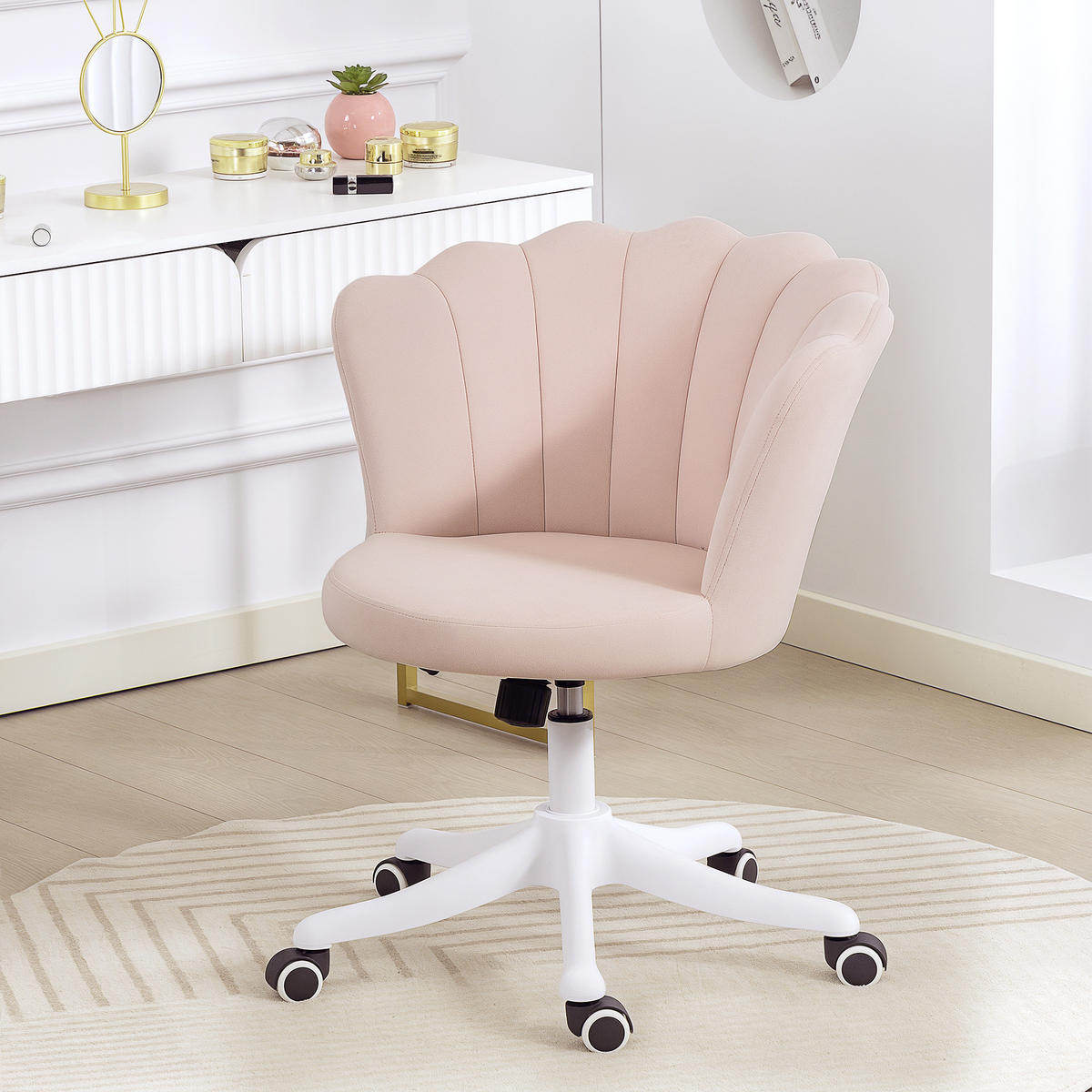 BÜROSTUHL Rosa 69.0/64.0/90.0 cm - Rosa, Textil (64/90/69cm)