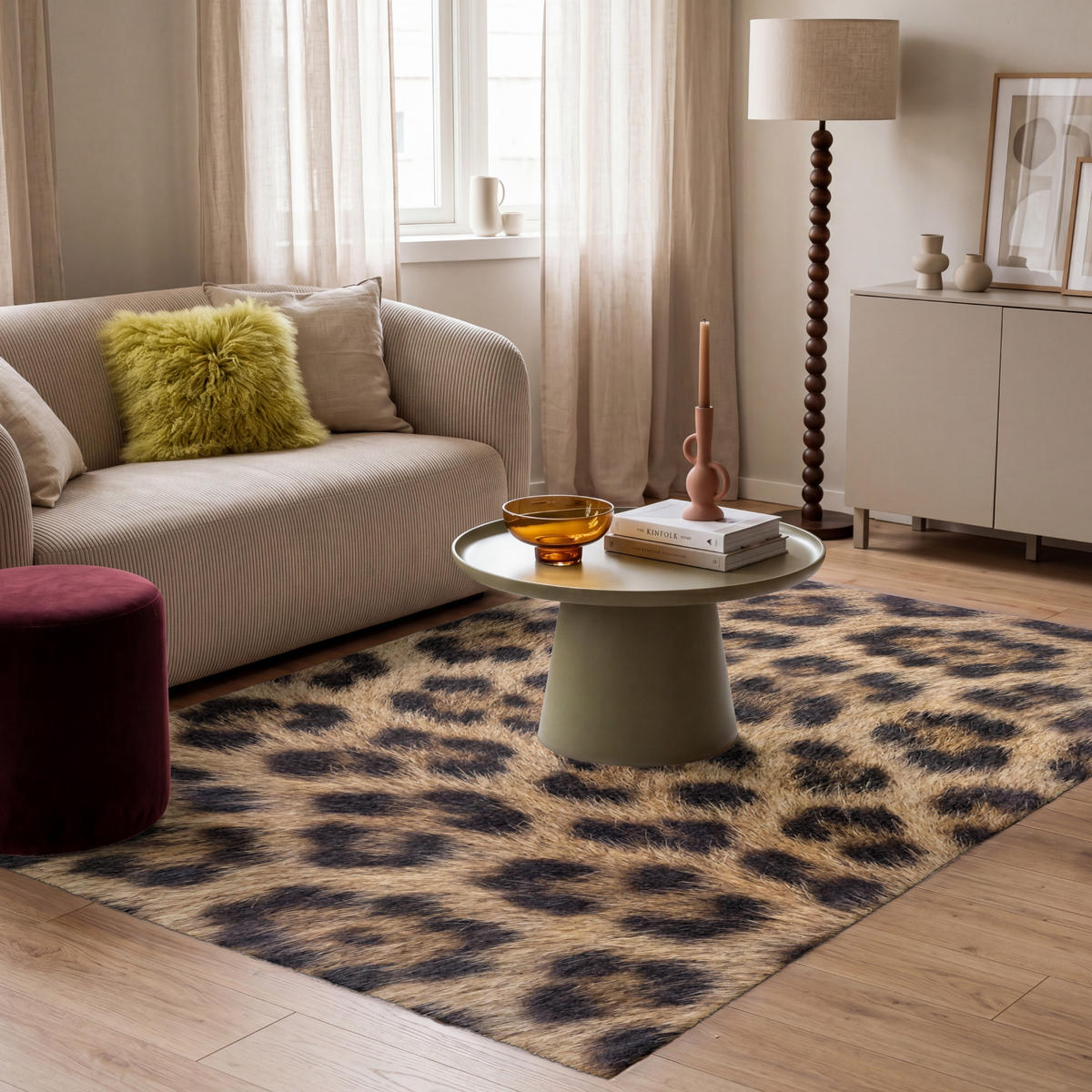 KOBERCE - Leopard - Kabát - Klasický - Hnedý - 180x120 cm - hnedá, textil/plast (180/0.4cm) - OnlyWow