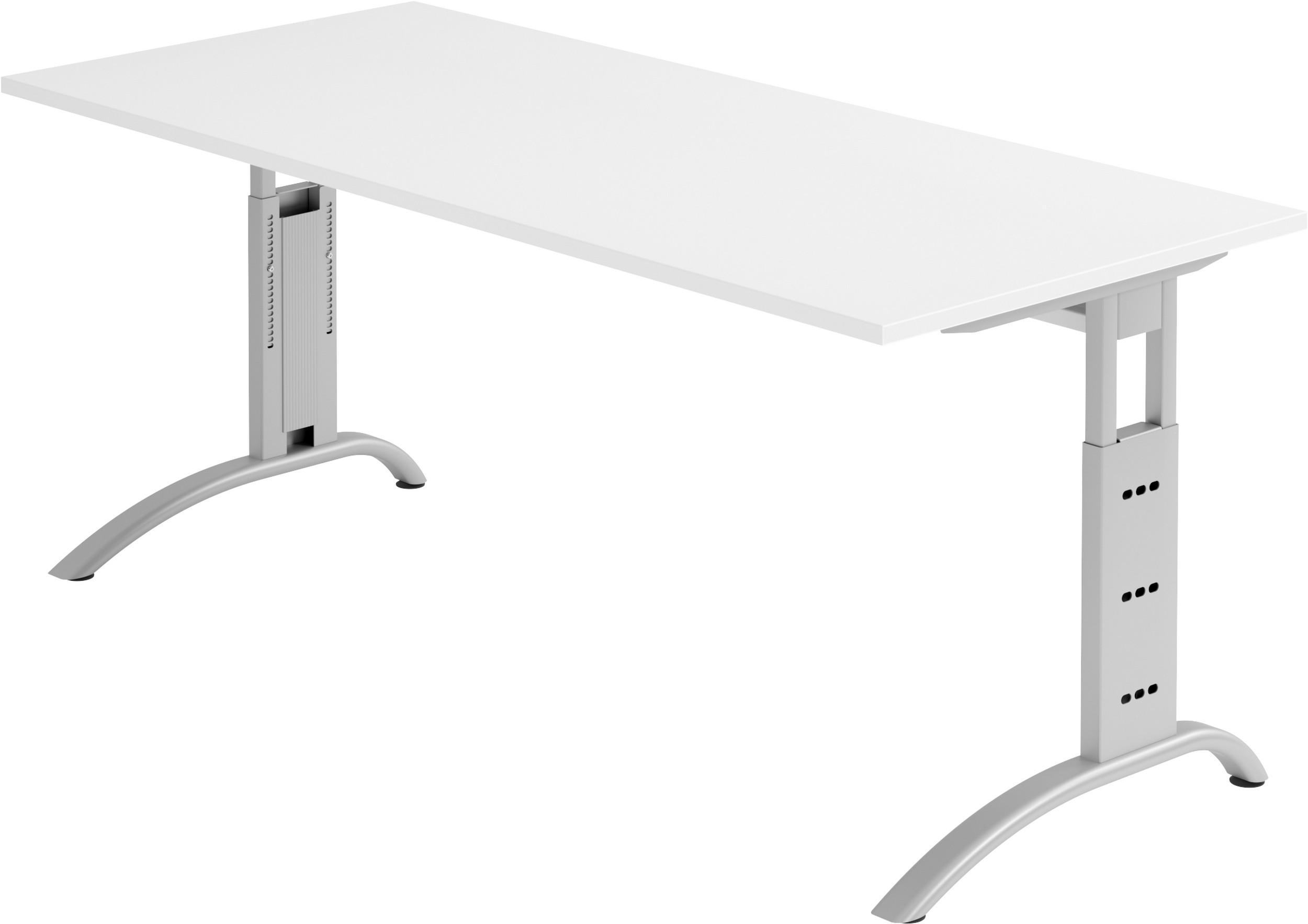 SCHREIBTISCH Serie-F 80/180/74 cm in Weiß - Weiß, Holzwerkstoff (80/180/74cm) - bümö