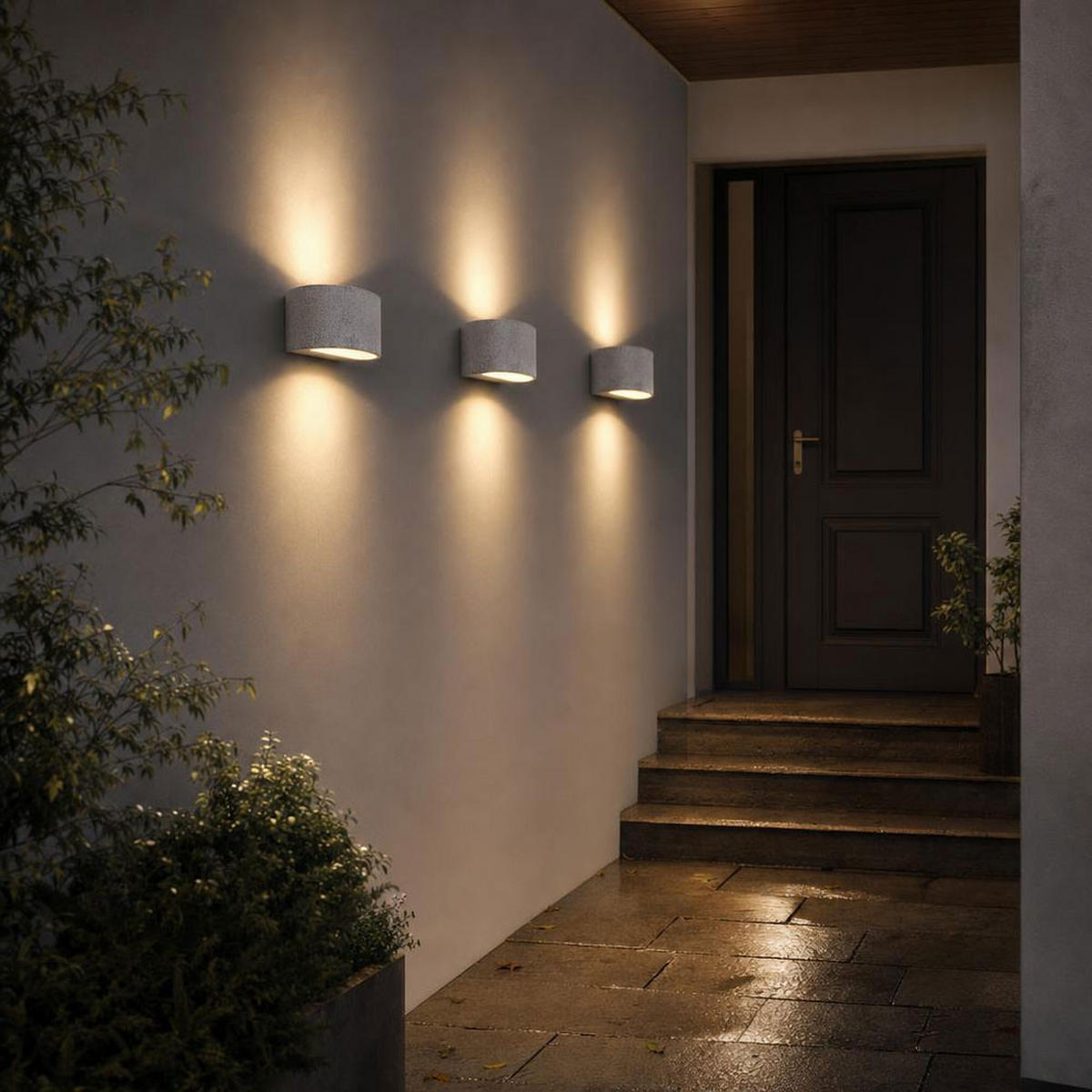 AUSSEN-WANDLEUCHTE FERGUSON Aluminium Weiß Up & Down - Weiß, Metall (20/8.5/12cm) - Globo Lighting