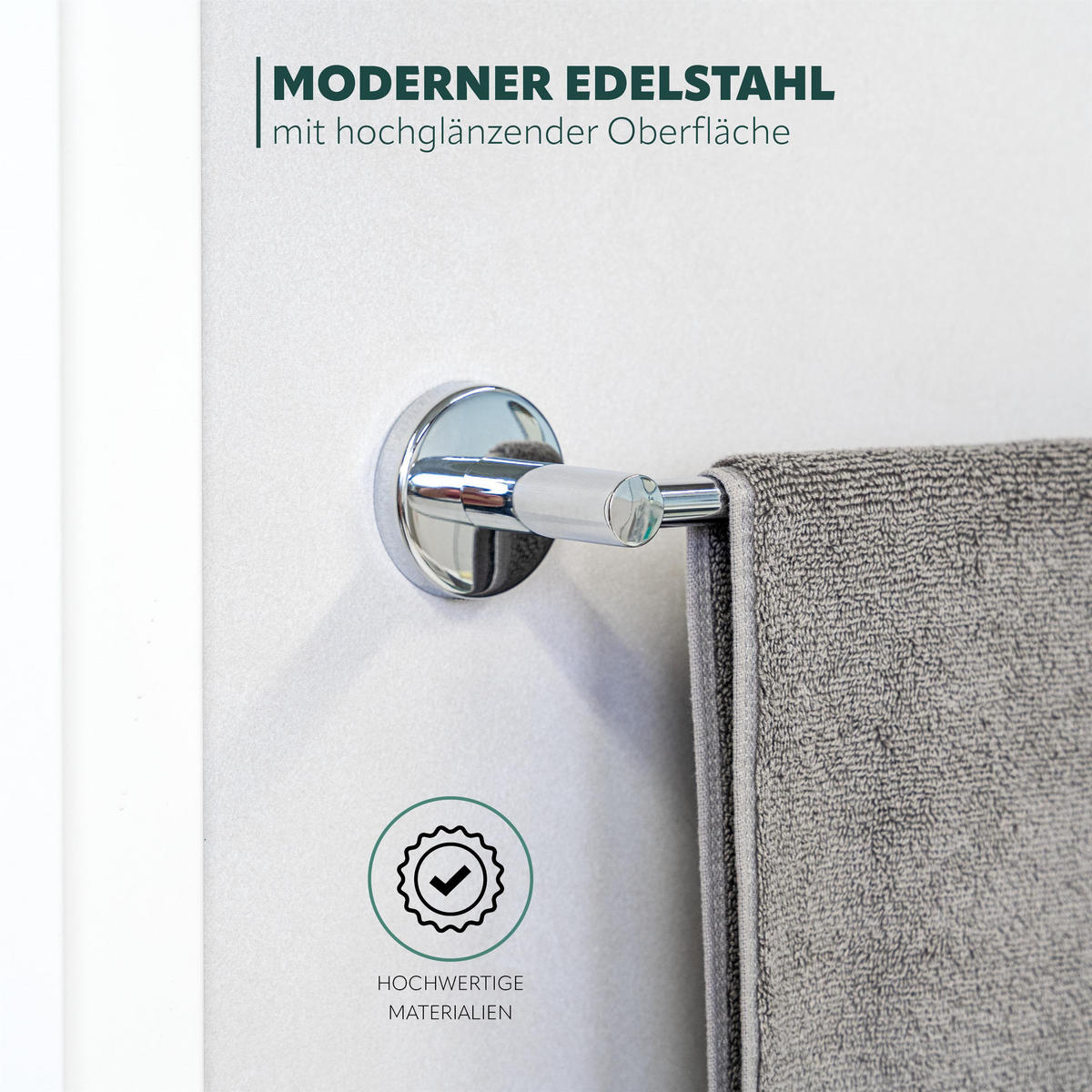 BADETUCHSTANGE LUCENTE, Edelstahl - Chromfarben, Metall (65/6/7cm) - bremermann