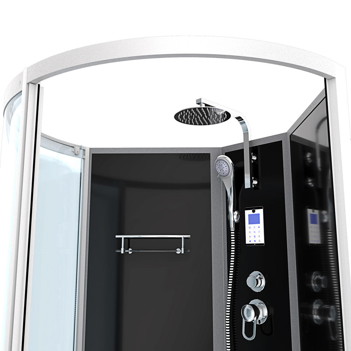 WHIRLPOOL Wanne Duschkabine sw K50-R31-WP-EC 100x1 - Schwarz, Glas/Kunststoff (170/225/98cm) - AcquaVapore by Sandra Jentho