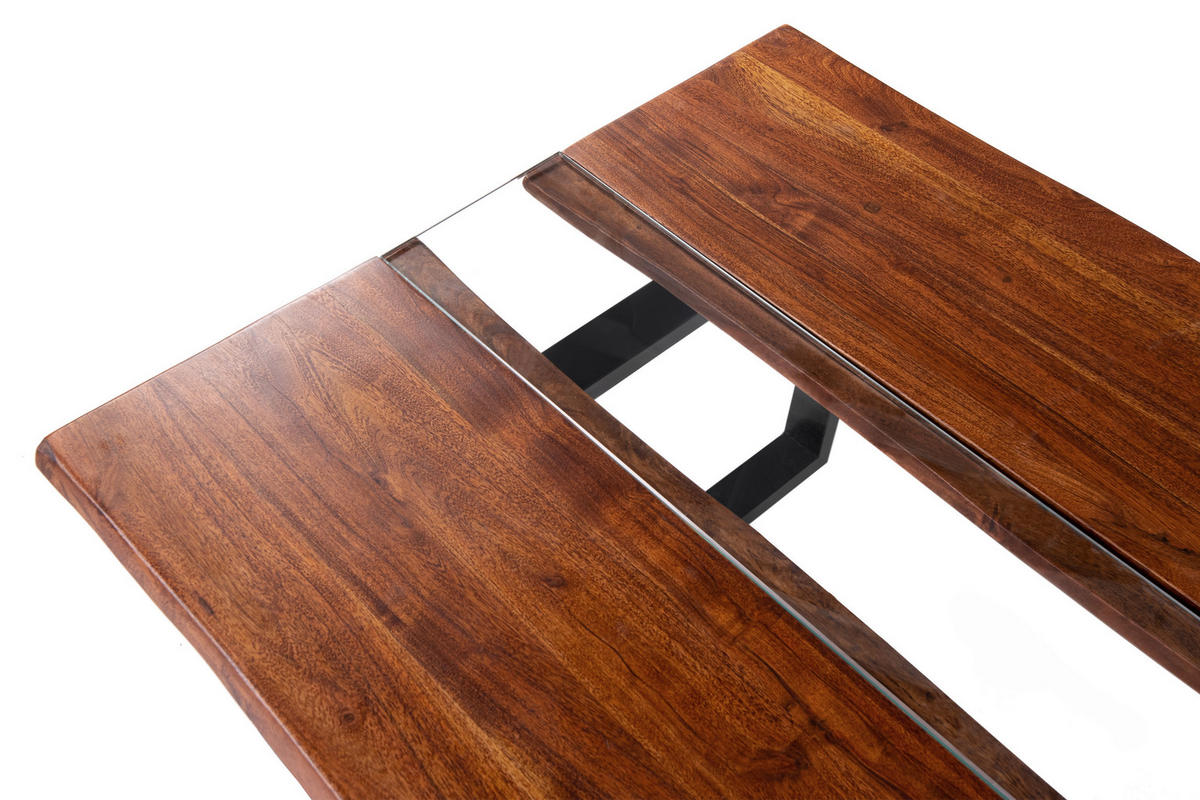 COUCHTISCH FRANCO - Nussbaumfarben/Walnussfarben, Holz/Metall (80/118/45cm) - SAM