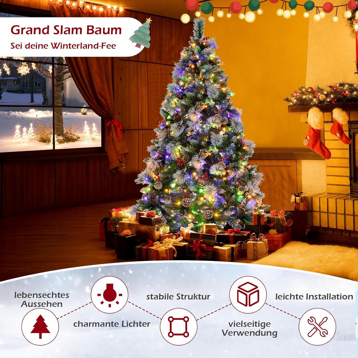 WEIHNACHTSBAUM 180cm Grün - Grün, Kunststoff (180cm) - COSTWAY