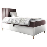 BOXBETT Maja Junior 1, Seite zum Öffnen des Bettkastens: Links - Weiß/Rosa, Holz (90/200cm) - MIRJAN24