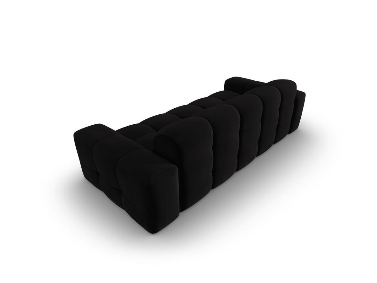 SOFA Kendal aus Samt schwarz 3 Sitzplätze - Schwarz, Textil (103/79/222cm) - Micadoni