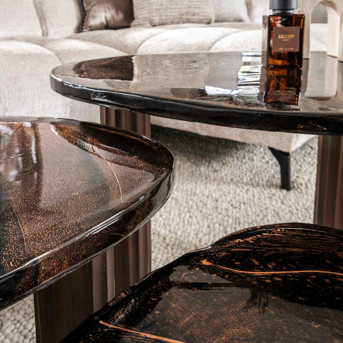 COUCHTISCH Salon Braun 59/70/45 cm - Kupferfarben, Glas (59/70/45cm) - Hoyz Collection