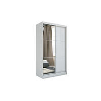 SCHWEBETÜRENSCHRANK Vena 150 cm mit Spiegel, 2-türig, weiß, lacobel weiß - Weiß, Holz/Kunststoff (150/216/61cm) - Margaret Hadas24