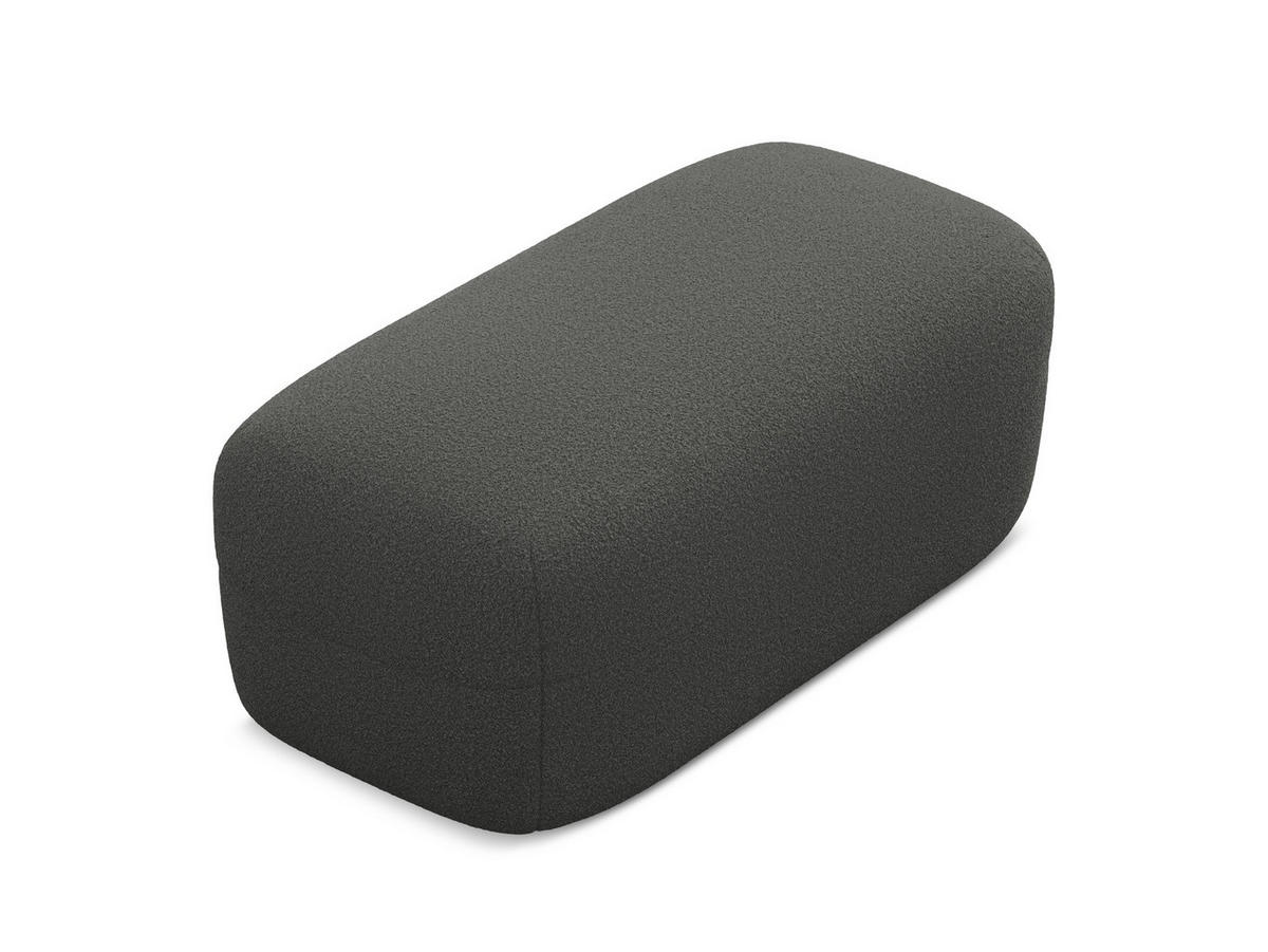 POUF Bouclé Stoff Grau - Schwarz/Graphitfarben, Kunststoff/Textil (92/40/48cm) - Makamii