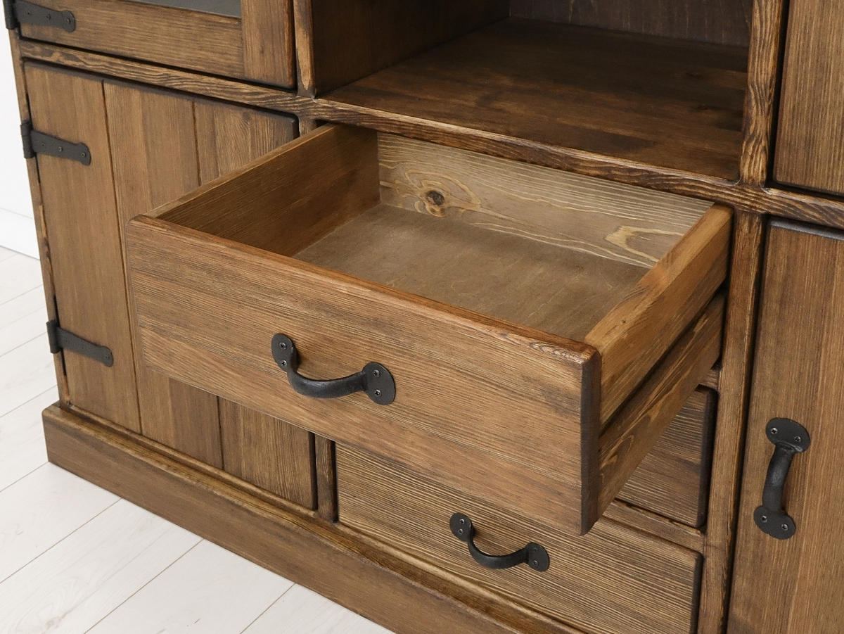 BUFFET aus Massivholz Rustyk - Dunkelbraun/Schwarz, Holz (152/129/46cm) - Seart