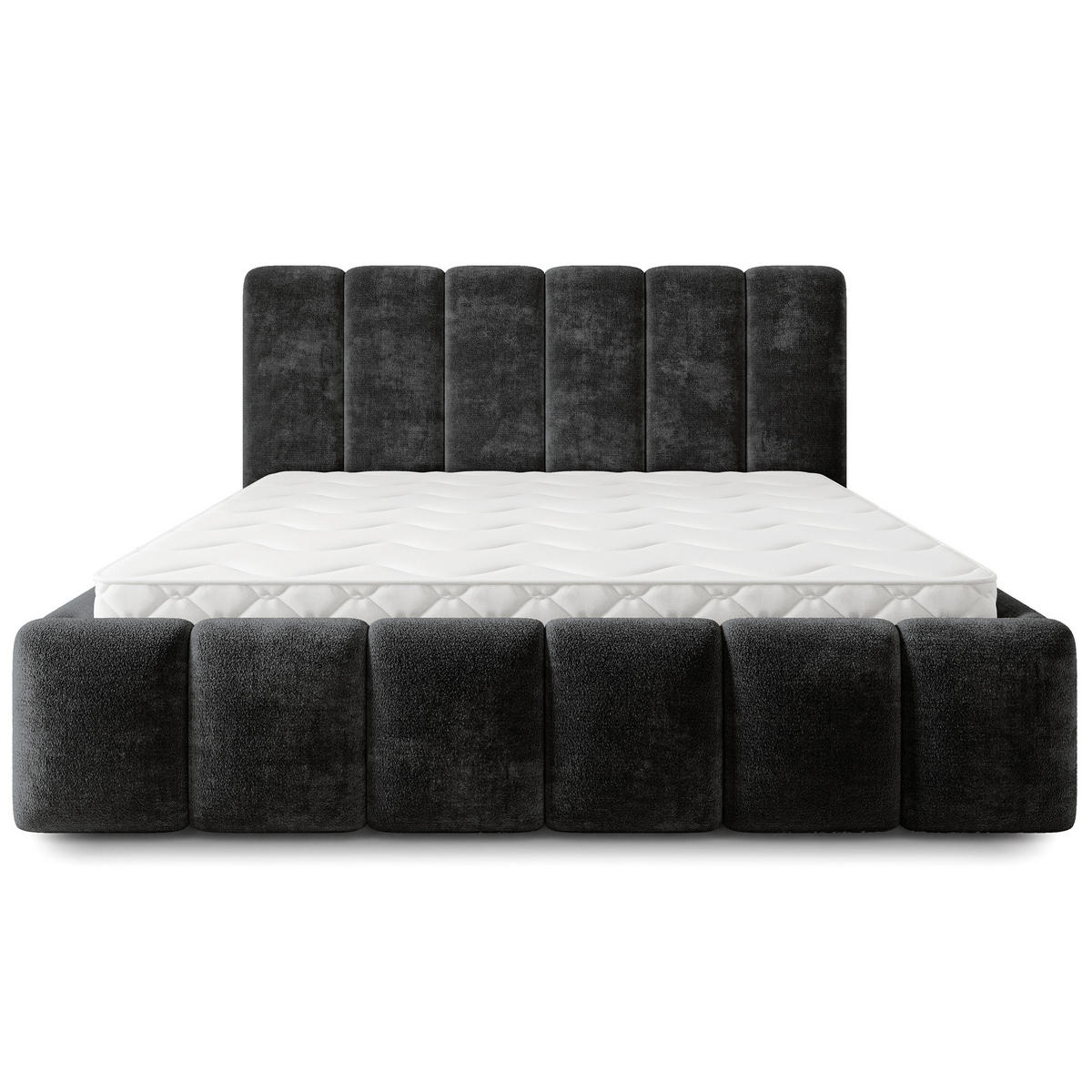 POLSTERBETT ATTORA LM 180x200 cm mit Bettkästen - Schwarz - Schwarz, Holz (180/200cm) - MASSENO