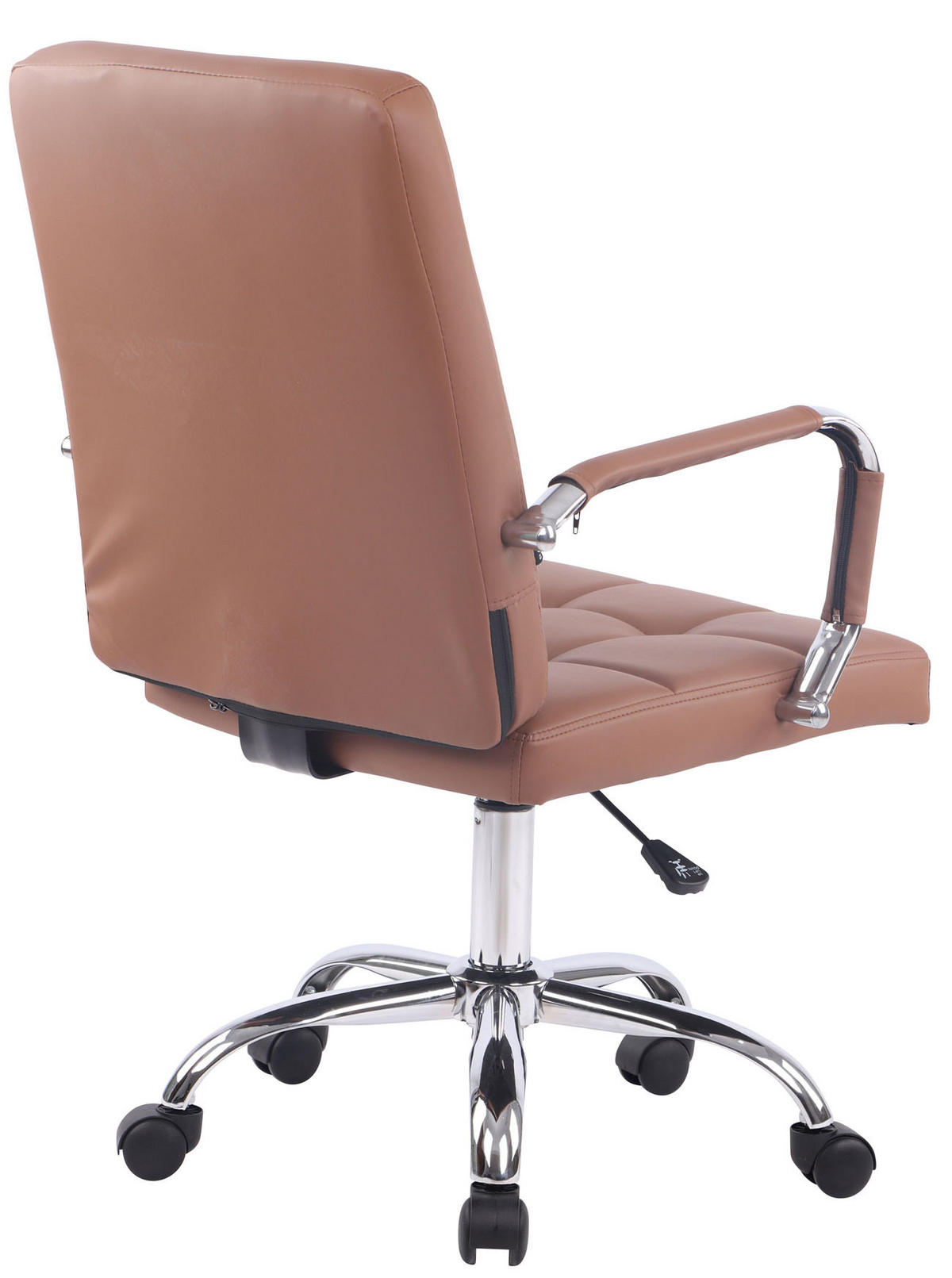 DREHSTUHL Lederlook hellbraun - Hellbraun, Textil/Metall (59/91/63cm) - CLP
