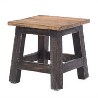 FUSSHOCKER PALO Mahagoni Recyclingholz 04 schwarz-natur - Graubraun, Holz (26/27/26cm) - DESIGN DELIGHTS