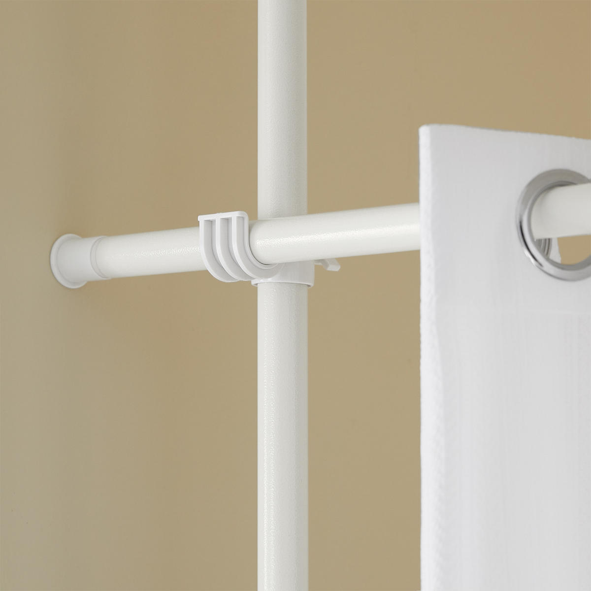 TELESKOPVORHANG Weiß - Weiß, Kunststoff/Metall (266/262/2cm) - SoBuy