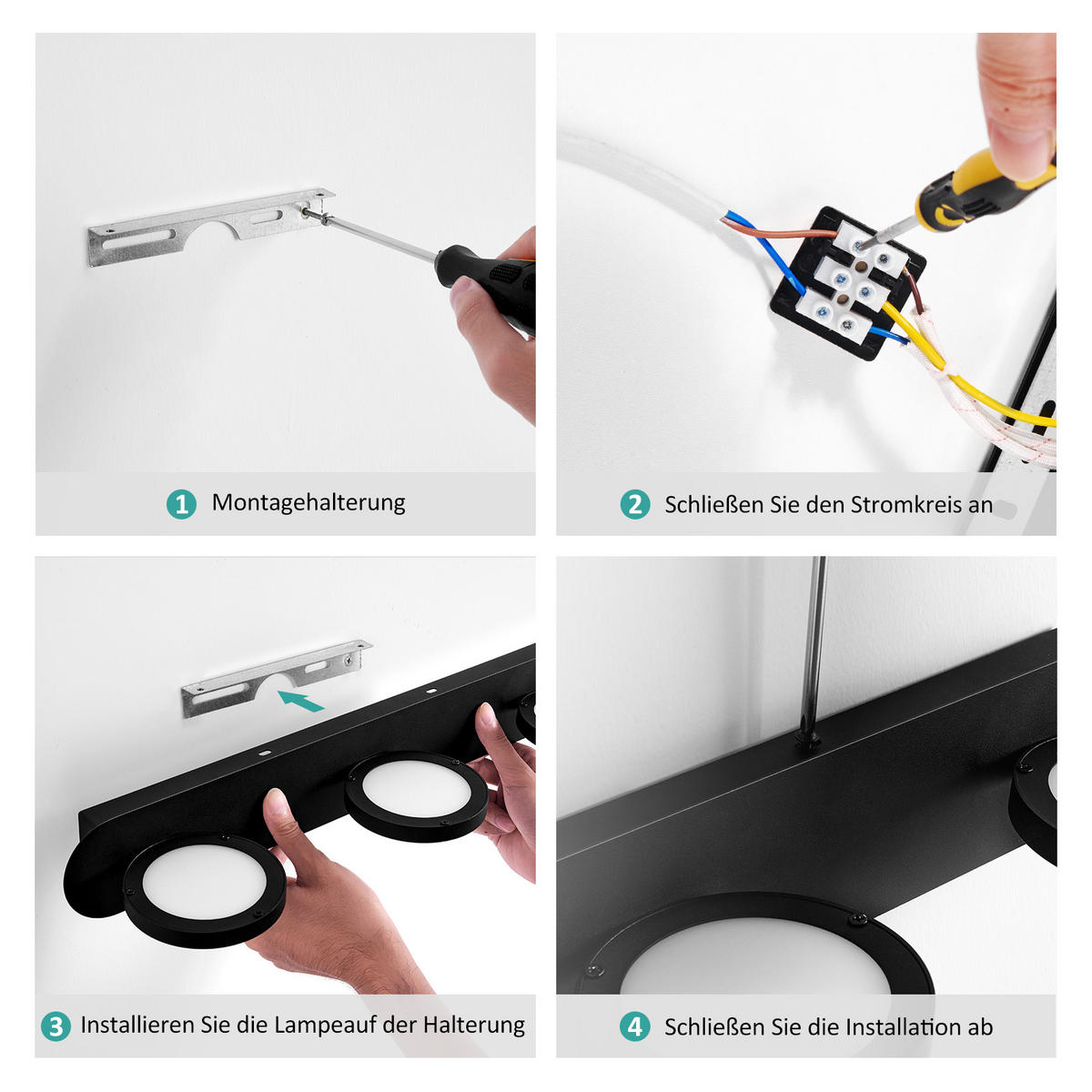 SPIEGELLEUCHTE LED Schwarz 50/13/7,5 cm - Schwarz, Kunststoff/Metall (7.5/50/13cm) - EMKE