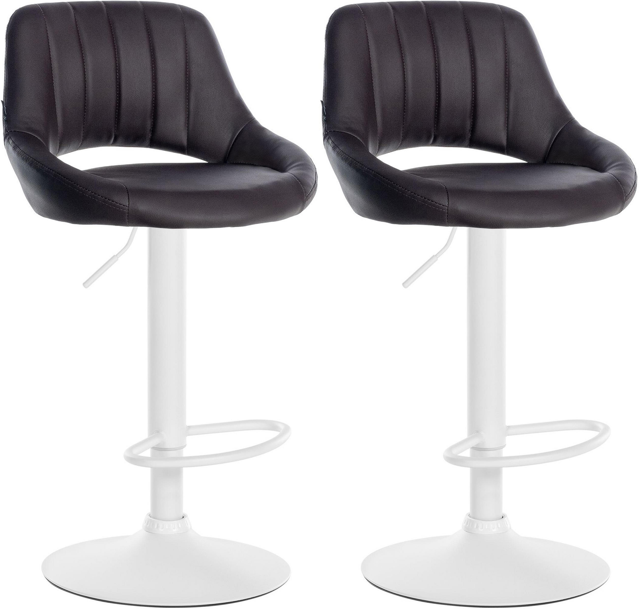 BARHOCKER 2er Set Milos Kunstleder W braun - Braun/Weiß, Kunststoff/Metall (47/106/48cm) - TPFLiving