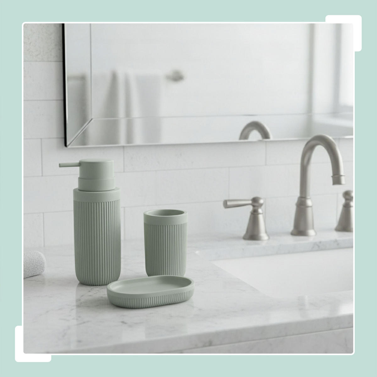 3-TLG.BAD-ACCESSOIRES - Grau, Kunststoff (6.5/17.5/6.5cm) - Relaxdays