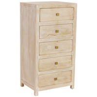 KOMMODE aus Holz, beige, 60x45x116cm - Beige, Holz (60/116/45cm) - Wanderlust