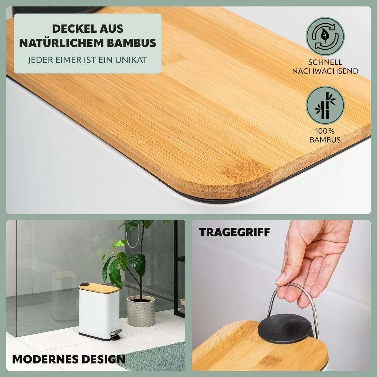 ABFALLEIMER, weiß - Weiß, Metall (14/28.5/30cm) - bremermann