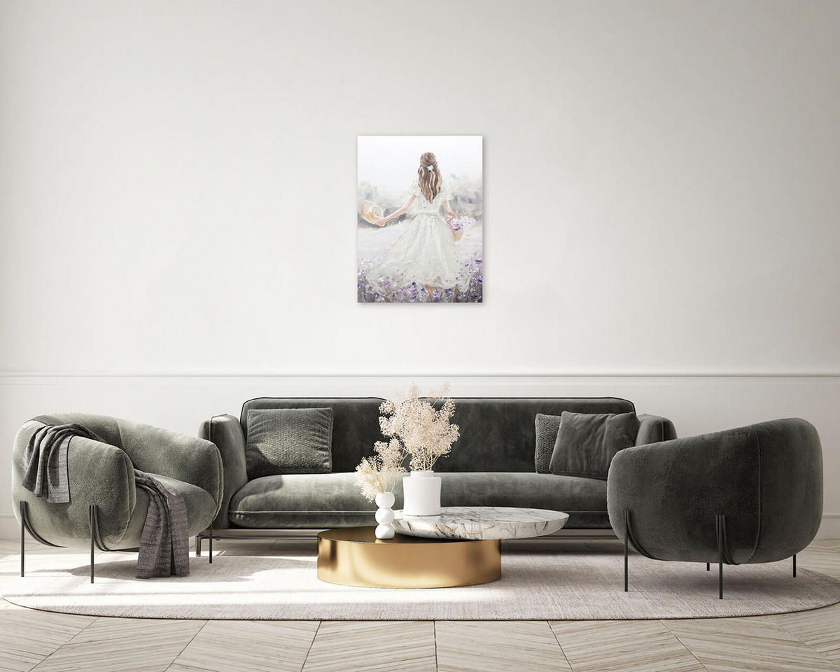 OLEJOMAĽBA 75/100 cm, More a pláž - biela, drevo/textil (75/100cm) - KUNSTLOFT