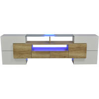 TV-LOWBOARD 200/35/60 cm mit 6 Türen, 2 Schubladen und LED - Weiß, Holzwerkstoff (200/60/35cm) - BEAOK