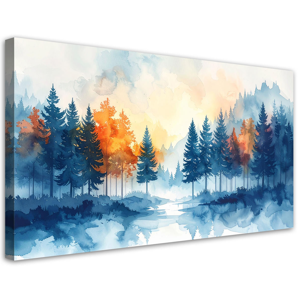 LEINWANDBILD Natur und Botanik 100x50cm - Blau, Textil (100/50cm) - Feeby