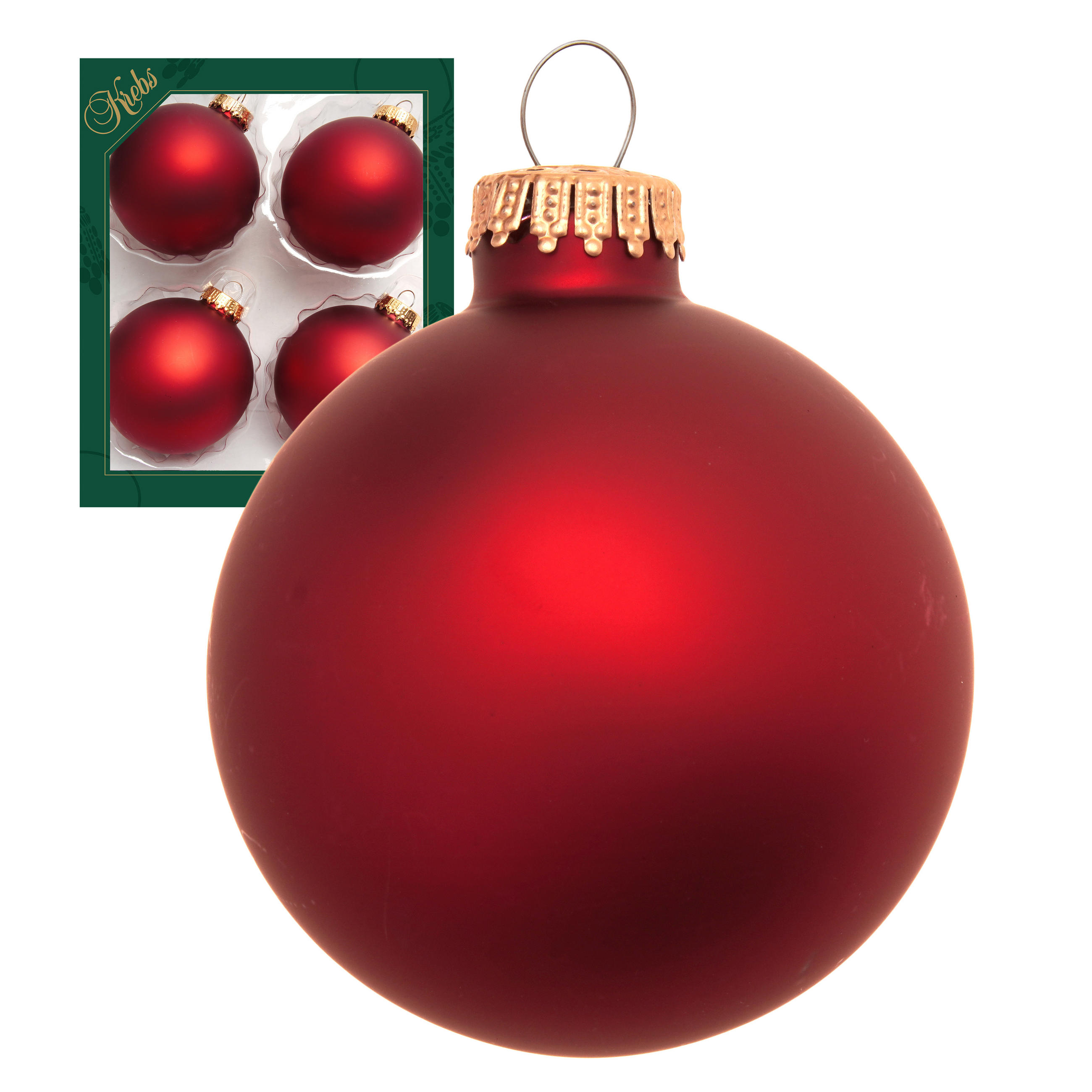 Krebs Glas Lauscha Christbaumkugeln Rot 8x8x8 cm