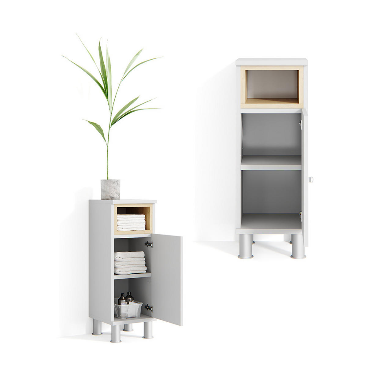 MIDISCHRANK Aquis Weiß 30 x 71.8 cm - Weiß, Holzwerkstoff (30/81.8/30cm) - Vicco