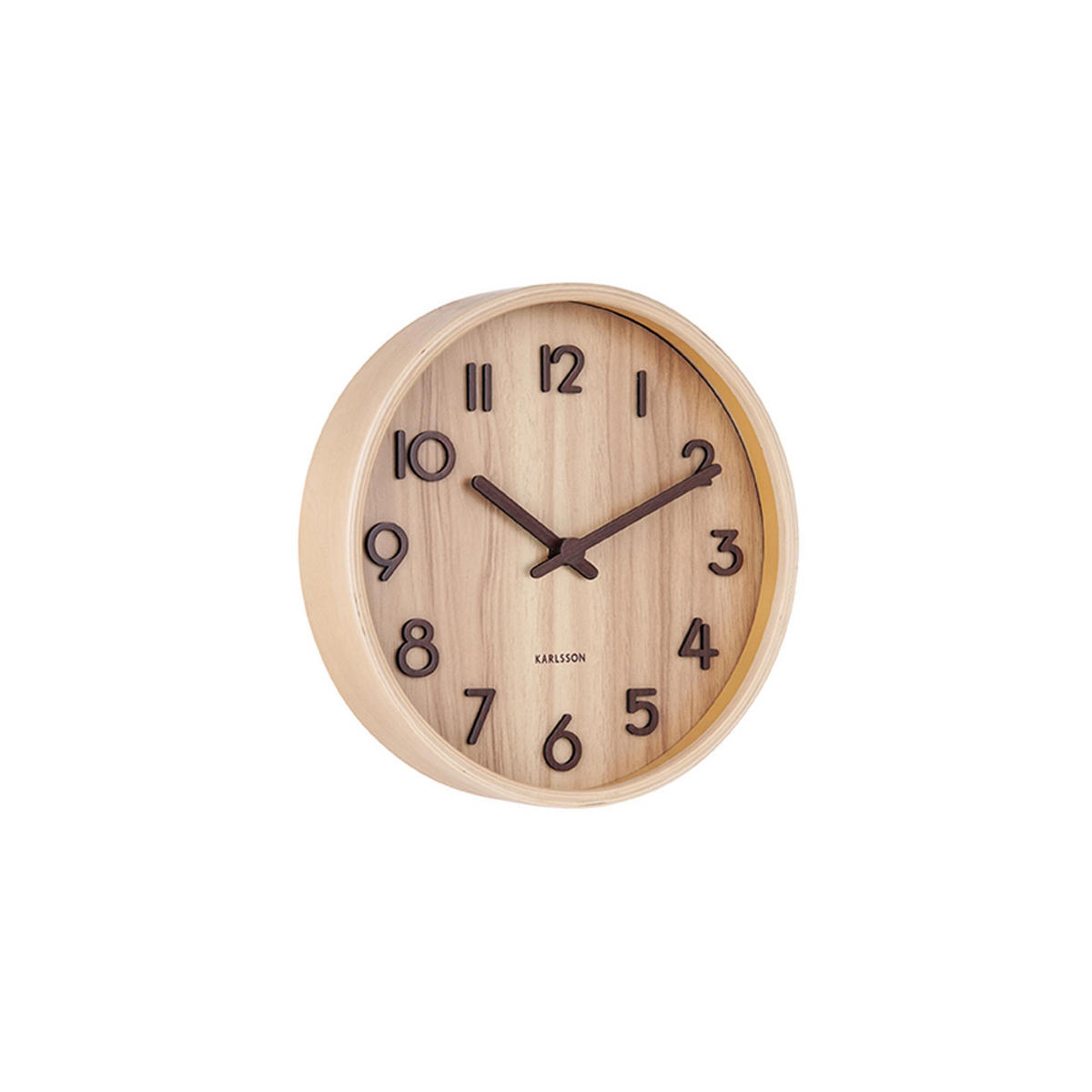 WANDUHR Braun 4.5/22/22 cm - Hellbraun, Holz (22/22/4.5cm) - Karlsson